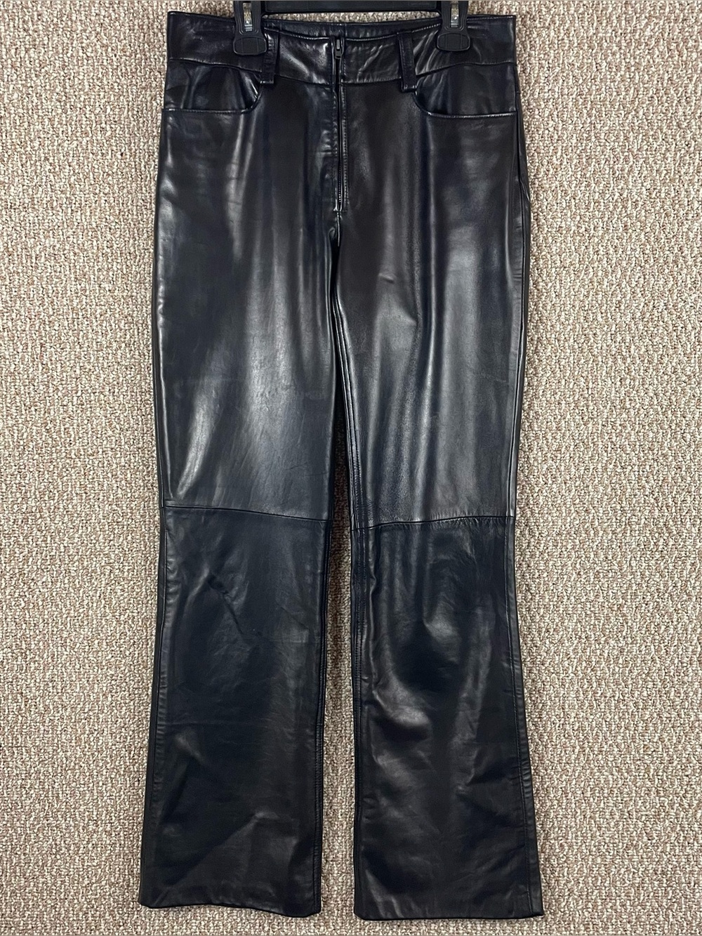 VTG Banana Republic Liquid Leather Pants Size 2 (28x28) Goth Emo Rave Black F95